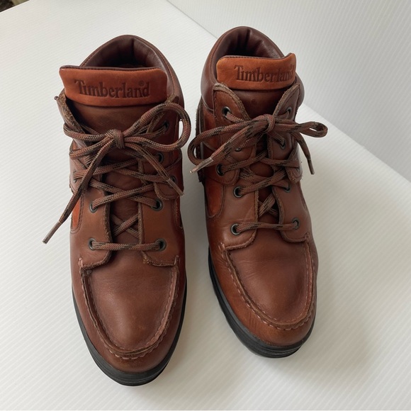 Timberland Leather Moccasin Chukka Brown Boots Women’s Sz 6 Waterproof Gore-tex - Picture 3 of 14